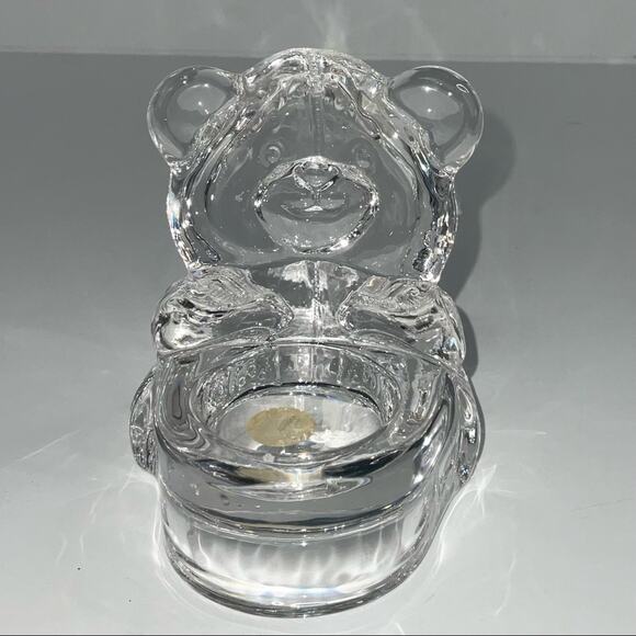 Partylite glass tea light candle holder teddy bear - Picture 3 of 5